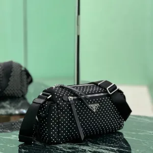 Prada ReNylon Camera Bag Small Black Silver Hardware
