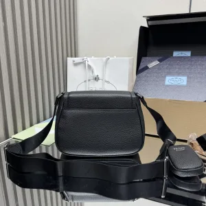 Prada ReNylon Hobo Small Black Silver Hardware