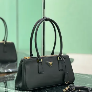 Prada Saffiano Boston Bag Small Black Gold Hardware