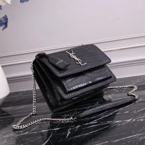 Saint Laurent Kate Chain Bag Small Black Silver Hardware Exact Size Unknown 214