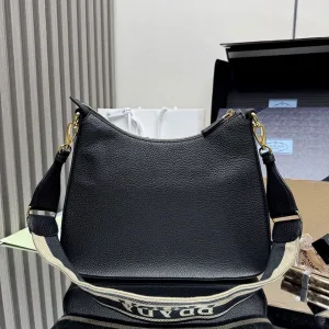 Prada Triangle Shoulder Bag Small Black Gold Hardware