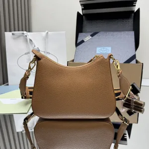 Prada Triangle Shoulder Bag Small Caramel Gold Hardware