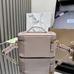 Prada Vanity Case Small Beige Gold Hardware