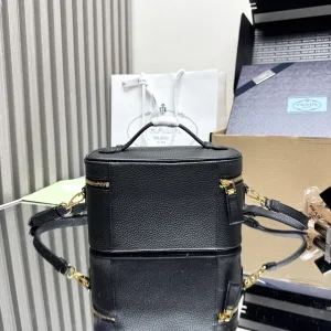 Prada Vanity Case Small Black Gold Hardware