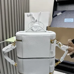 Prada Vanity Case Small White Gold Hardware