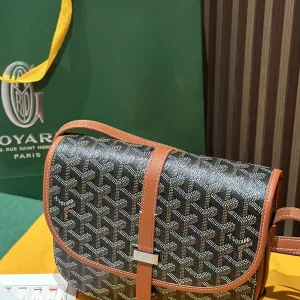 Goyard Belvedere PM Messenger Bag Small Black Brown 22cm