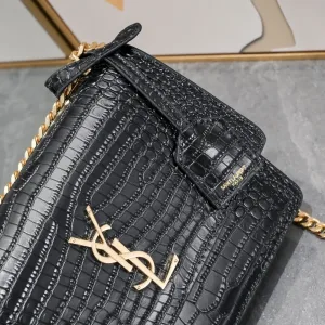 Saint Laurent Kate Chain Bag Small Gray Gold Hardware Exact Size Unknown 055