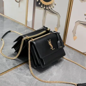 Saint Laurent Kate Chain Bag Small Gray Gold Hardware Exact Size Unknown 056