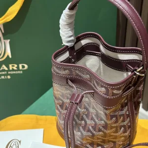 Goyard Saigon Mini Bucket Bag Small Burgundy 20cm