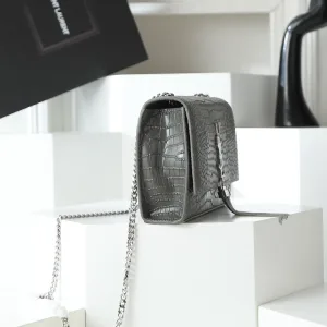 Saint Laurent Kate Chain Bag Small Gray Silver Hardware Exact Size Unknown 113