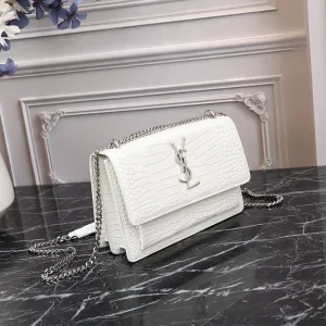 Saint Laurent Kate Chain Bag Small Gray Silver Hardware Exact Size Unknown 210