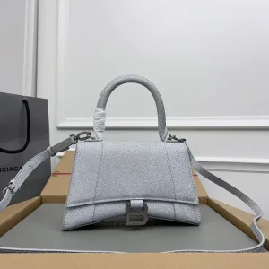 Balenciaga Hourglass Top Handle Small White 23cm
