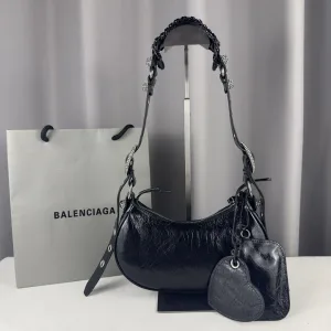 Balenciaga Le Cagole Shoulder Mini Black Studded 20cm
