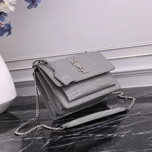 Saint Laurent Kate Chain Bag Small Gray Silver Hardware Exact Size Unknown 212