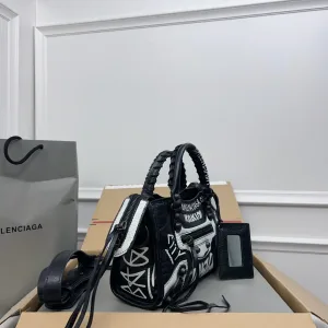 Balenciaga Le City Small Black White Graffiti 26cm