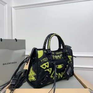 Balenciaga Le City Small Black Yellow Graffiti 26cm