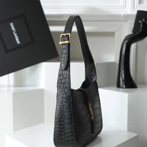 Saint Laurent Le 5 A 7 Hobo Bag Medium Black Gold Hardware Exact Size Unknown 072