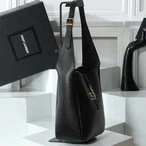 Saint Laurent Le 5 A 7 Hobo Bag Medium Black Gold Hardware Exact Size Unknown 122