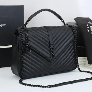 Saint Laurent LouLou Shoulder Bag Medium Black Gold Hardware Exact Size Unknown 039