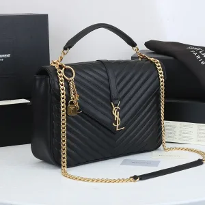 Saint Laurent LouLou Shoulder Bag Medium Black Gold Hardware Exact Size Unknown 041