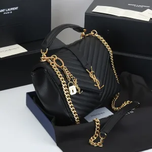 Saint Laurent LouLou Shoulder Bag Medium Black Gold Hardware Exact Size Unknown 043