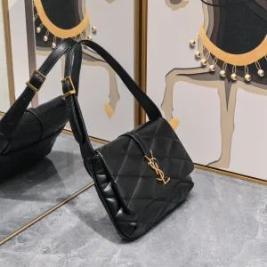 Saint Laurent LouLou Shoulder Bag Medium Black Gold Hardware Exact Size Unknown 046