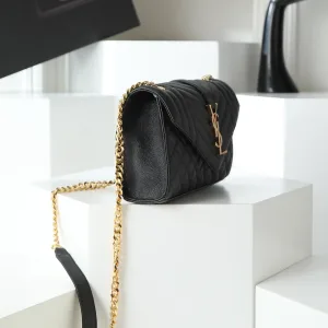 Saint Laurent LouLou Shoulder Bag Medium Black Gold Hardware Exact Size Unknown 089