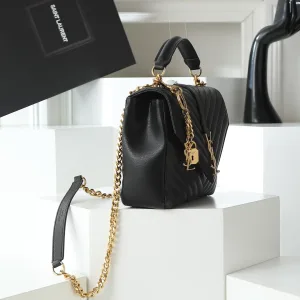 Saint Laurent LouLou Shoulder Bag Medium Black Gold Hardware Exact Size Unknown 228