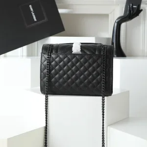 Saint Laurent LouLou Shoulder Bag Medium Black Silver Hardware Exact Size Unknown 097