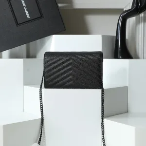 Saint Laurent LouLou Shoulder Bag Medium Black Silver Hardware Exact Size Unknown 125