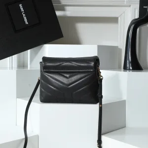 Saint Laurent LouLou Shoulder Bag Medium Black Silver Hardware Exact Size Unknown 128