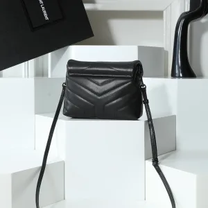 Saint Laurent LouLou Shoulder Bag Medium Black Silver Hardware Exact Size Unknown 129