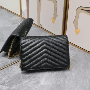 Saint Laurent LouLou Shoulder Bag Medium Gray Gold Hardware Exact Size Unknown 032