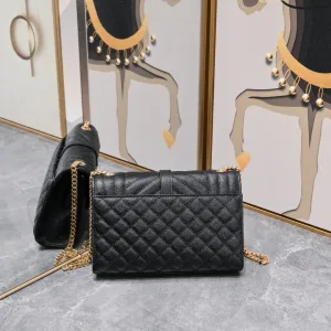 Saint Laurent LouLou Shoulder Bag Medium Gray Gold Hardware Exact Size Unknown 049
