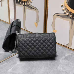 Saint Laurent LouLou Shoulder Bag Medium Gray Silver Hardware Exact Size Unknown 050