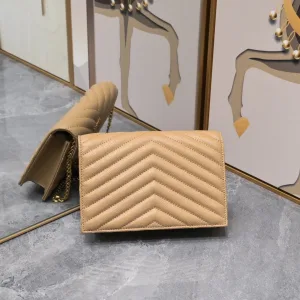 Saint Laurent LouLou Shoulder Bag Medium Tan Gold Hardware Exact Size Unknown 035