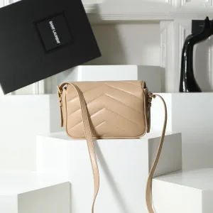 Saint Laurent LouLou Shoulder Bag Medium Tan Gold Hardware Exact Size Unknown 261