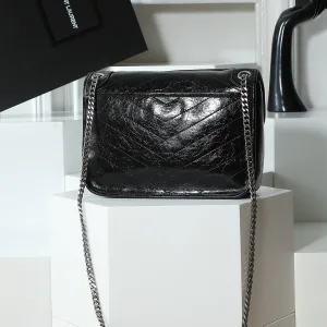 Saint Laurent Niki Messenger Bag Medium Black Silver Hardware Exact Size Unknown 255