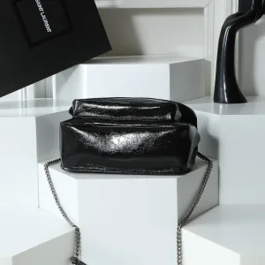 Saint Laurent Niki Messenger Bag Medium Black Silver Hardware Exact Size Unknown 256