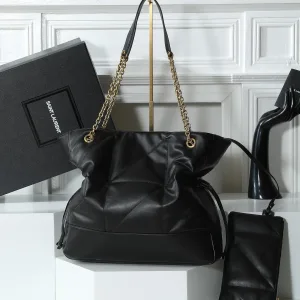Saint Laurent Drawstring Shoulder Bag Medium Black Gold Hardware Exact Size Unknown 081