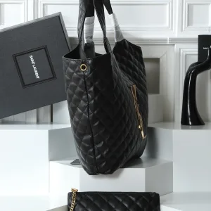 Saint Laurent Puffer Shoulder Bag Large Black Gold Hardware Exact Size Unknown 079
