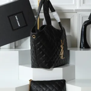 Saint Laurent Puffer Shoulder Bag Large Black Gold Hardware Exact Size Unknown 080
