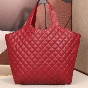 Saint Laurent Puffer Shoulder Bag Large Red Gold Hardware Exact Size Unknown 137