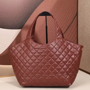 Saint Laurent Puffer Shoulder Bag Large Red Gold Hardware Exact Size Unknown 144