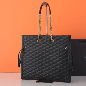 Saint Laurent Shopping Tote Bag Large Black Gold Hardware Exact Size Unknown 009