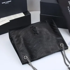 Saint Laurent Shopping Tote Bag Large Black Gold Hardware Exact Size Unknown 059