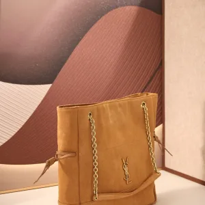 Saint Laurent Shopping Tote Bag Large Tan Gold Hardware Exact Size Unknown 102