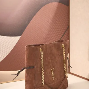 Saint Laurent Shopping Tote Bag Large Tan Gold Hardware Exact Size Unknown 103