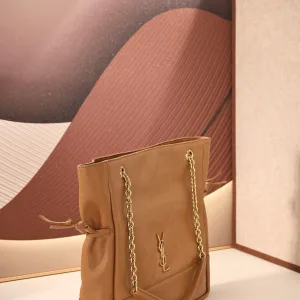 Saint Laurent Shopping Tote Bag Large Tan Gold Hardware Exact Size Unknown 106