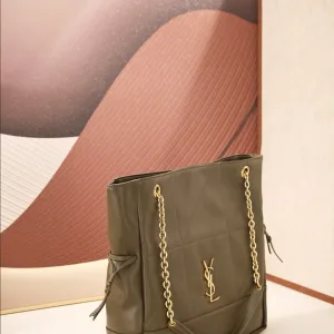 Saint Laurent Shopping Tote Bag Large Tan Gold Hardware Exact Size Unknown 108